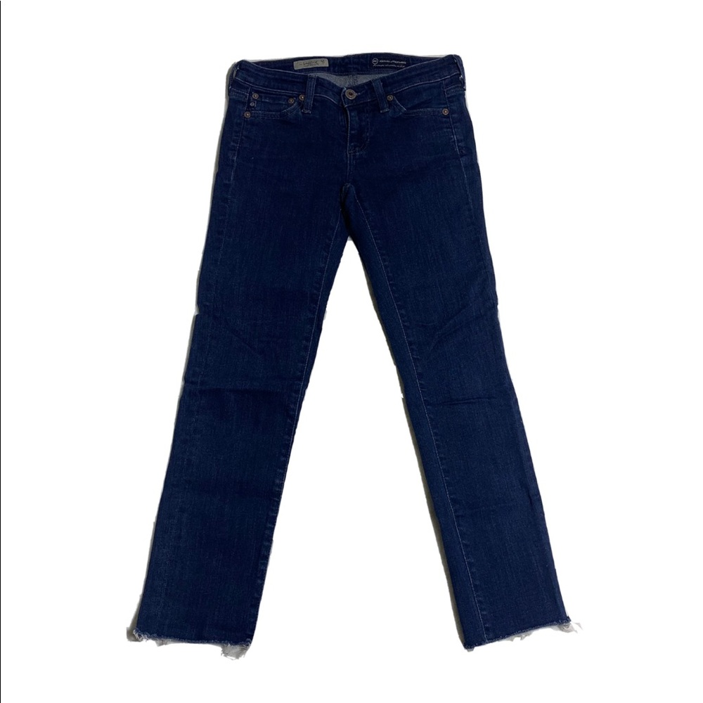 AG Adriano Goldschmied The Leggings Super Skinny Fir frayed distressed hem jeans